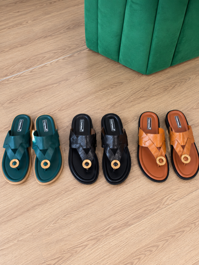 Sandales homme en cuir tressé - Vue 3